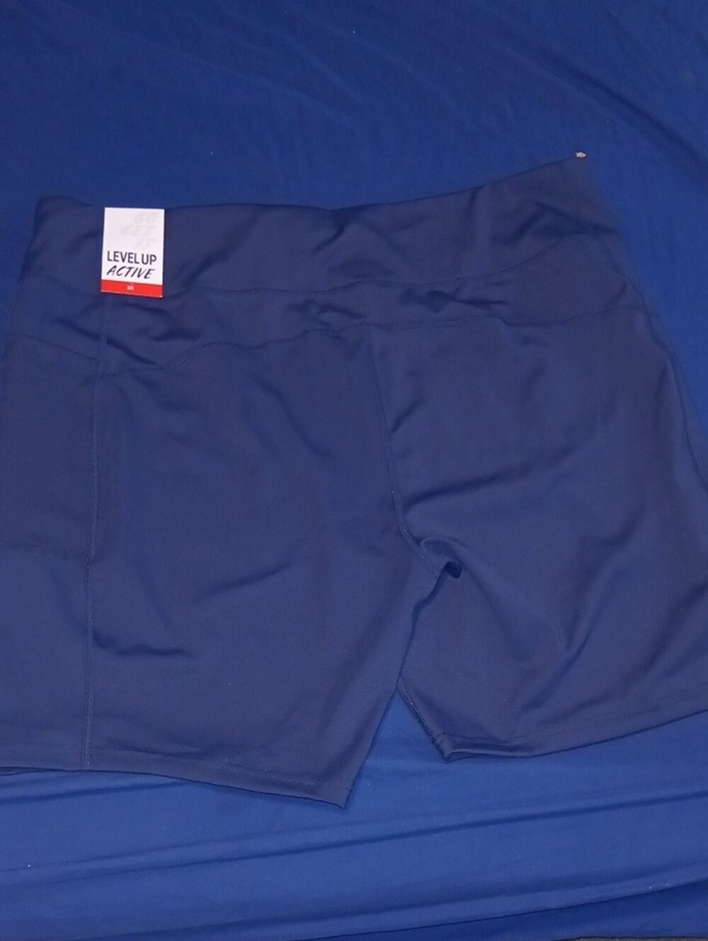 Women's Navy Bike Shorts with Side Pocket - Picture 4 of 4